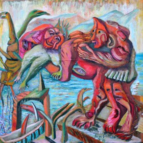 lotta primordiale quadro di silvio grallo